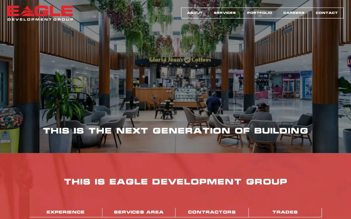 Eagle Development Group website after the Black Lion Digital rebuild