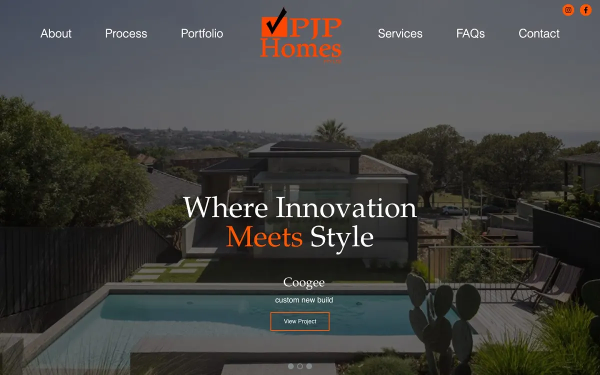 PJP Homes website after the Black Lion Digital rebuild