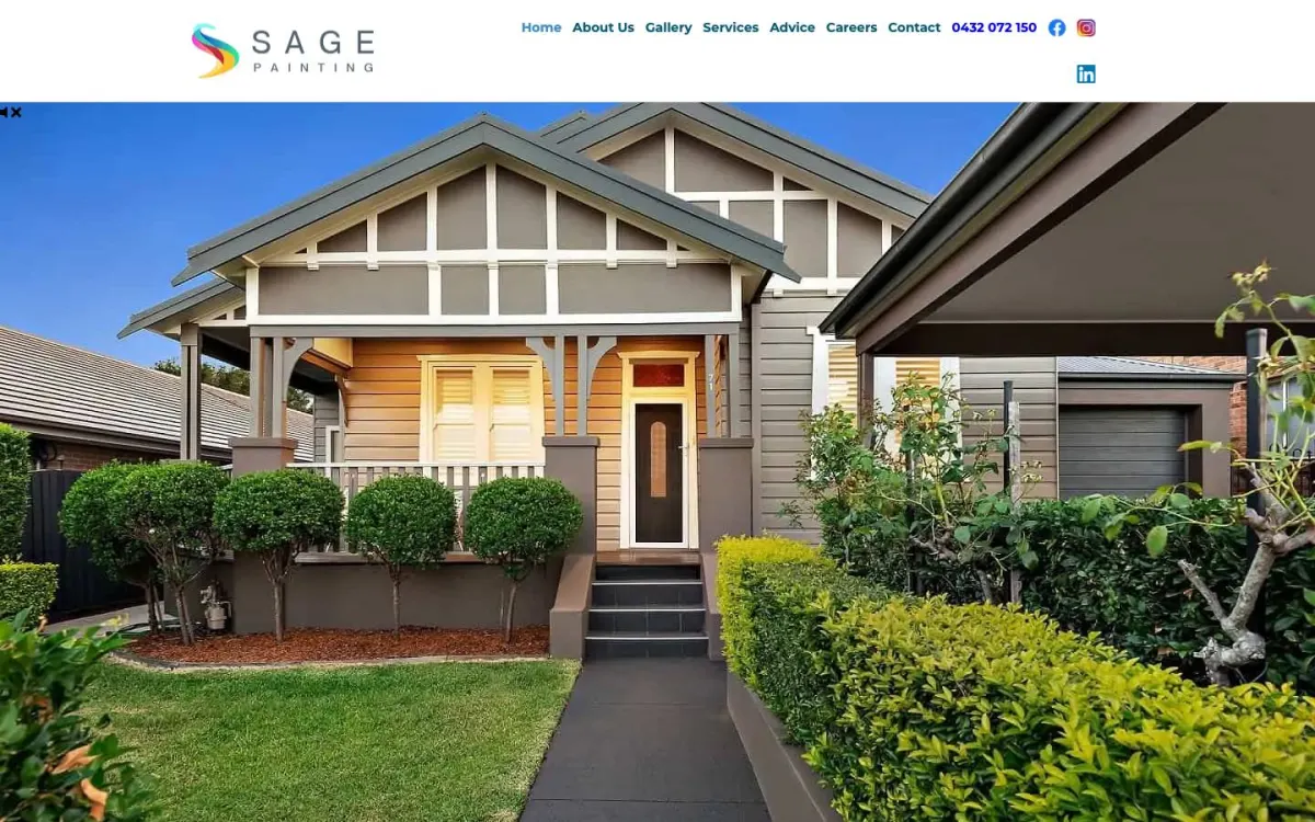 SAGE Painting website by Black Lion Digital