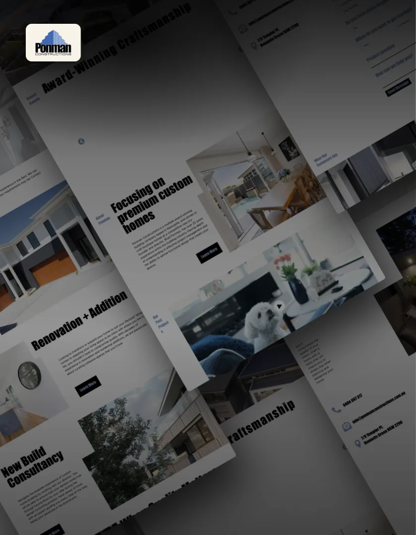 Ponman Constructions website by Black Lion Digital